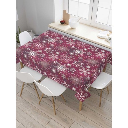 The tablecloth “Bright snowflakes”, rectangular, Saten, size 120x145 cm