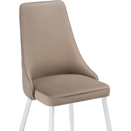 Chair on a metal frame Lord metal/velor, white/beige 45x50x95 cm-5