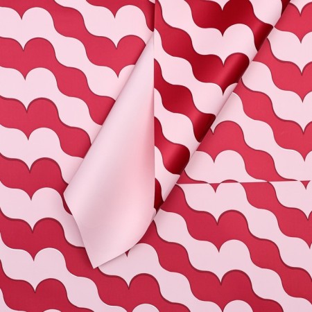 Matte flowing film, "Pattern of Love", 57x56cm, red