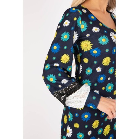 Female dress, size 44, blue, green color-2