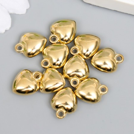Suspension "Heart", color gold 12x15 mm