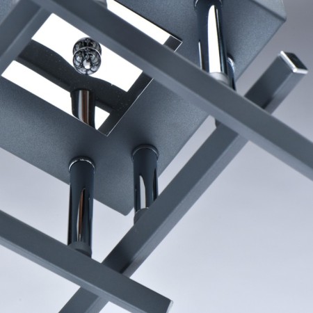 Olympia chandelier, 8x60W E27, gray color, chrome-5