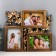 Photo frame plastic in 3 photos 10x15 cm "Blooming cherry" gold 33x29 cm