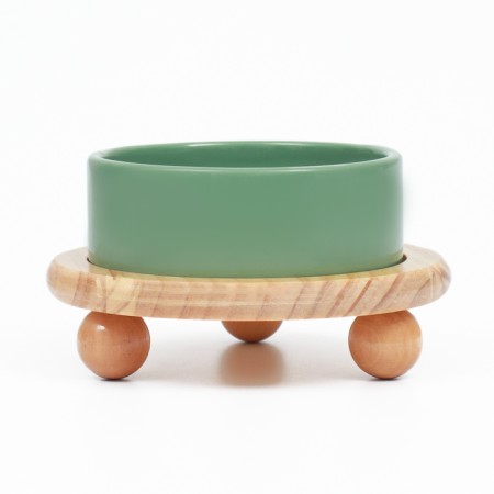 Ceramic bowl on a stand 450 ml 13 x 5 cm, sulfur-3