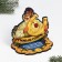 The amulet on the stand "Happy New Year" embossing, tiger with a horseshoe, 2022