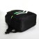 Youth backpack with a zipper, 4 pockets, black/green color