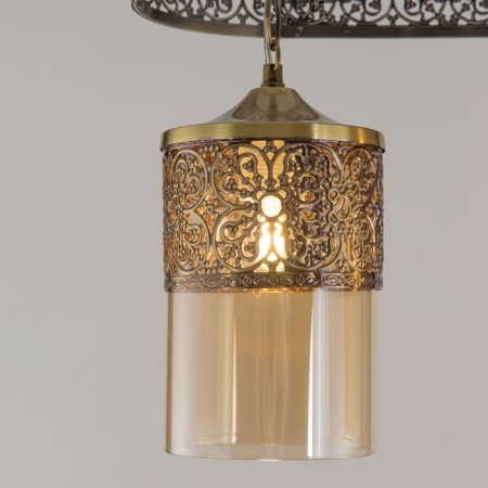 Suspended lamp Citilux "Emir" CL467223, 36x36x48 cm, 2x75W, E27, brown color-4
