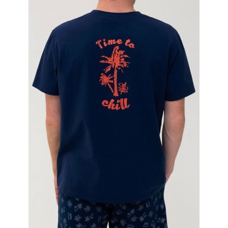 Male T-shirt, size XL, dark blue color-1