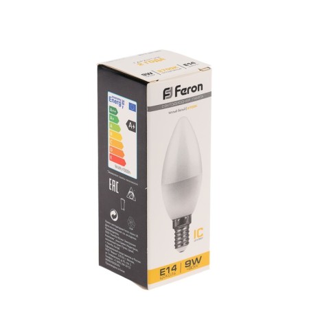 LED LED Feron, C37, 9 W, E14, 2700 K, Warm White-1