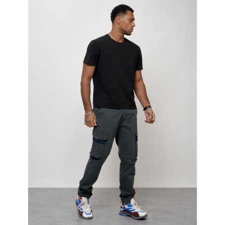 Cargo jeans male, size 50-52, dark gray color-9