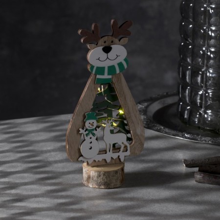 LED figure "Deer" 12 × 18 × 6 cm, wood, batteries CR2032X1, glow warm white