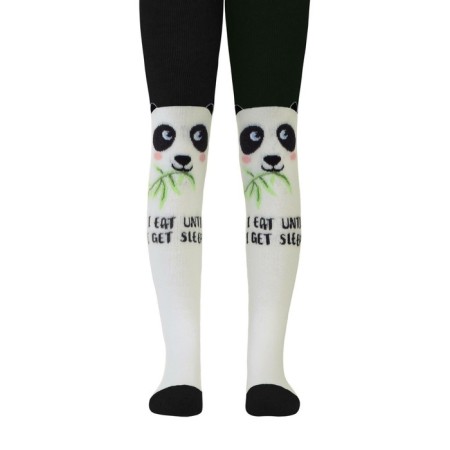 Children's tights with drawings CONTE KIDS Sof-Tiki, height 62-74 cm, dairy-black color