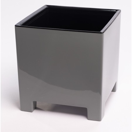 Plastic pot Live-In-Green with the Nard tab, d = 19 cm, 5.5 l, color is gray monsoon
