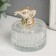 Casket Glass, ceramics "Golden Elephant" 7.8x7.8x9 cm