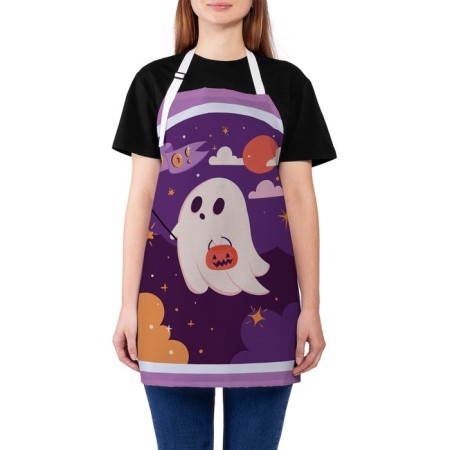 Apron kitchen with a photo print "Miracle Night", adjustable, size OS