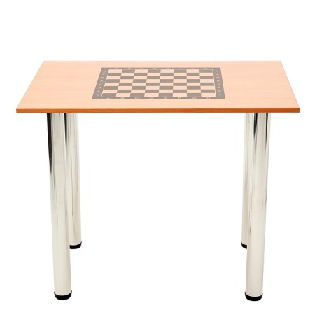 Chess table on metal legs, black, 90 x 65 cm-2