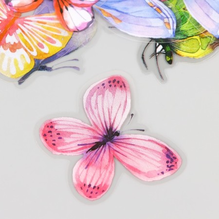 PVC stickers "Butterflies and watercolor" set 40 pcs 8x7 cm-2