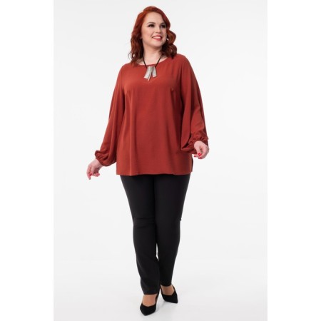 Female blouse, size 52, Terracotta color-4