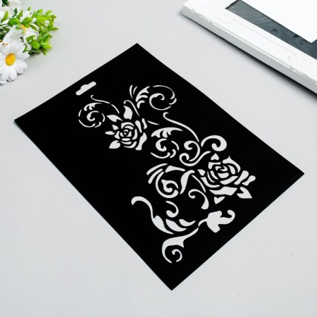 Plastic stencil "Flowers" 20x29cm-1