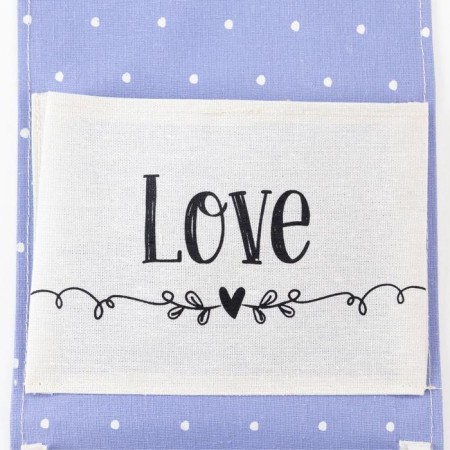 Pocket textile Ethel "forget -me -nots" 2 departments, 41x20 cm-3