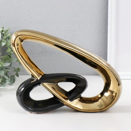 Souvenir Ceramics "Abstraction. Chain" Gold with black 26.5x5x19.5 cm