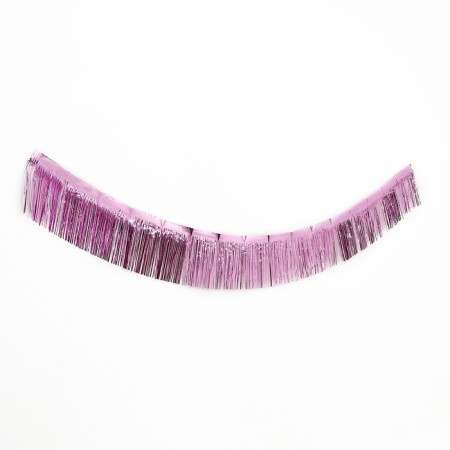 Garland "rain" with sticky tape, 2 meters, pink color