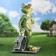 Garden figure "Frog with a suitcase in a gastuk" 66cm