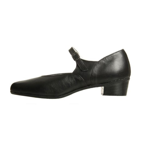 Folk women's shoes, insole length 22 cm, black color-1
