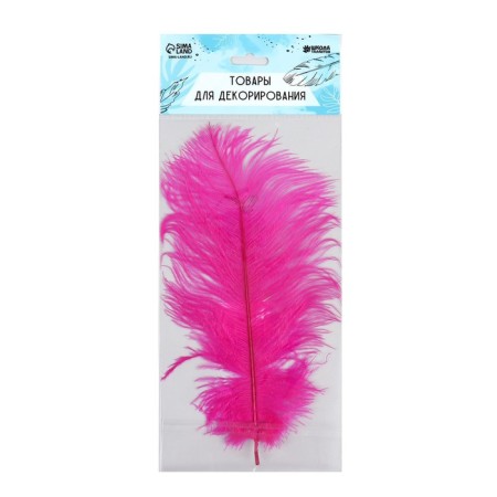 Feather for decor, size: 25-30 cm, fuchsia color-2