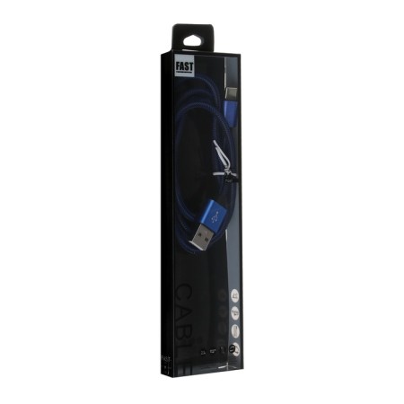 Type- C cable - usb, 2.1 a, nylon braid, 1 meter, blue-3