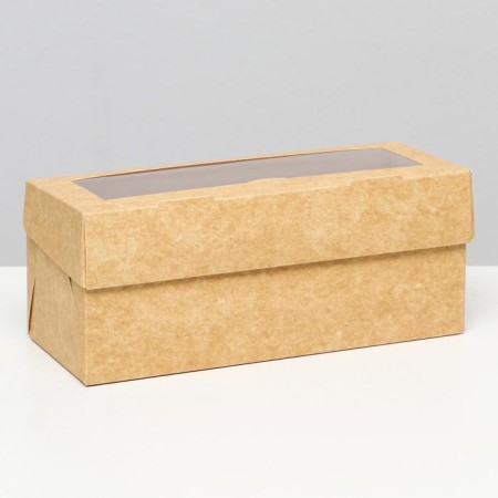 Packaging for 3 cupcake with a window, craft, 25 x 10 x 10 cm