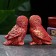 A set of figures "Owls" 2pcs, burgundy with gold, 12x12x6cm