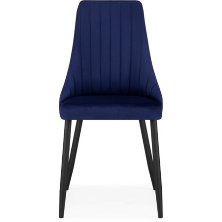 Chair on a metal frame Metal/velor, black/blue 49x60x95 cm-1