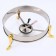 Stainless steel marmitis is round on a heating stand, 26 × 22 cm, glass cover