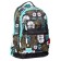 Youth backpack 43 x 29 x 18 cm, ergonomic back, Across 155, gray/turquoise 155-3