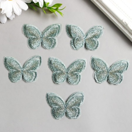 Decor for creativity Textile Embroidery "Blobo Green" Double Wings 3.7x5 cm-1