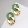 Earrings Plastic "Chain" 2 links, mint color in gold