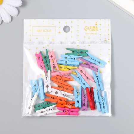 Decor for creativity wood "clothespin" 2.5 cm (set 30 pcs) 10.5x11.5 cm-5