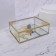 Great organizer for storage, with a lid, glass, with a mirror -bottom, 1 section, 20 × 16 × 6.5 cm, the color is transparent/copper