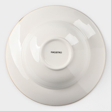 Porcelain plate for Magistro paste "Cerera", 400 ml, d = 19.5 cm, brown color-3
