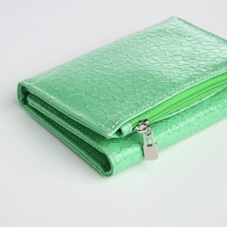 Women's wallet on magnet, green color-2