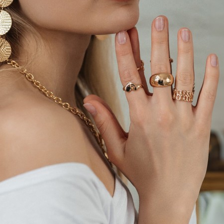 Ring "minimal" convex, color gold, dimensionless-2