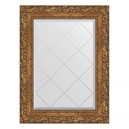 Mirror with engraving in the baguette frame, bronze vignette 85 mm, 55x72 cm