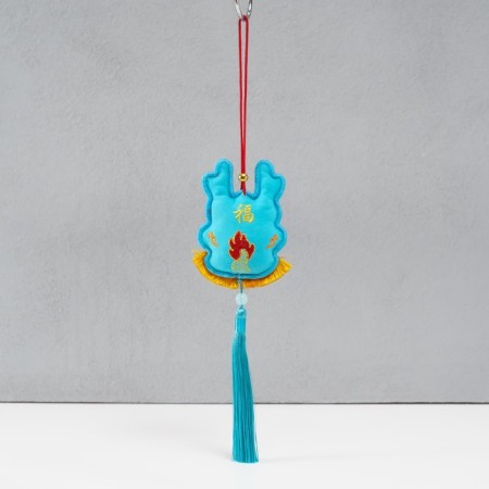 Suspension-Sasha Textile "Dragon" Blue 2x7.5x24 cm-2