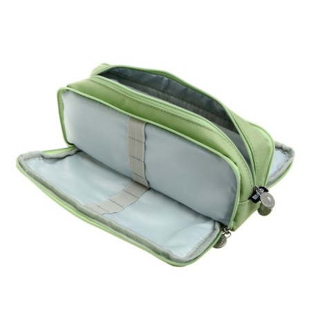 School Penal on the zipper 3-section, green-5