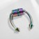 Nose piercing (fake for septum) with interchangeable nozzles, on a magnet, color mix