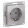 SETLASDESIGN outlet, 16 A, with curtains, with salary, mechanism, aluminum color
