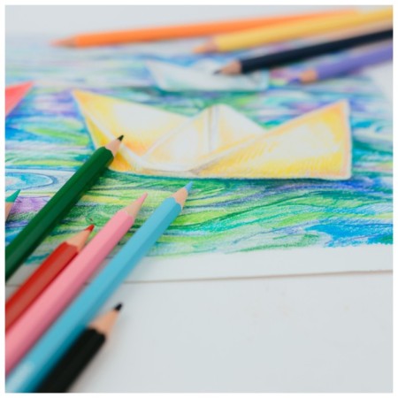 Caucal pencils 12 colors (6 classic + 6 pastel), gamut "Orange sun", sharpened, cardboard packaging, euro suspension 80220228-7