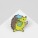 Icon "Hedgehog" A student, colored in ferrous metal