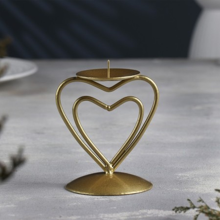 Glamur candlestick Metal for one candle, 9x10.2 cm, gold-1